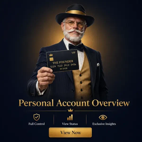 Gentleman distingué présentant une carte bancaire premium au portail de connexion Votre Casino Billionaire Spin