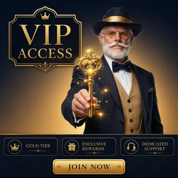 Gentleman distingué présentant une clé dorée ornée pour l'accès à l'Expérience VIP Mobile et l'Accès Exclusif